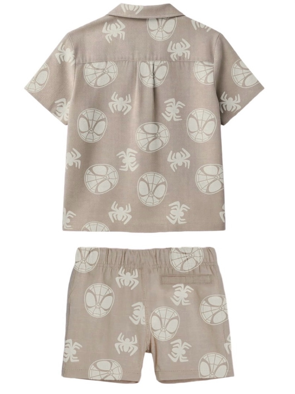Kids Short Sleeve in Light Taupe with Spider Print - Picture 2 of 4